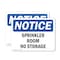Signmission Sprinkler Room No Storage, 14 in W x Rectangle, Plastic OS-2PACK-NS-P-1014-L-18407 - alternate 1